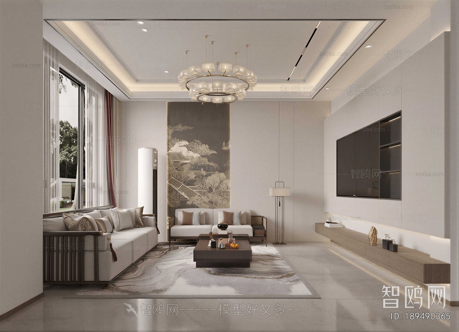 New Chinese Style A Living Room