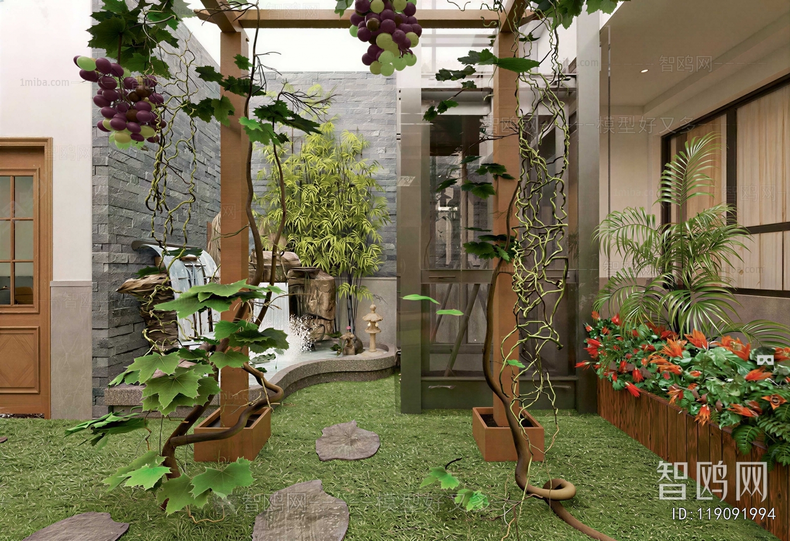 American Style Courtyard/landscape