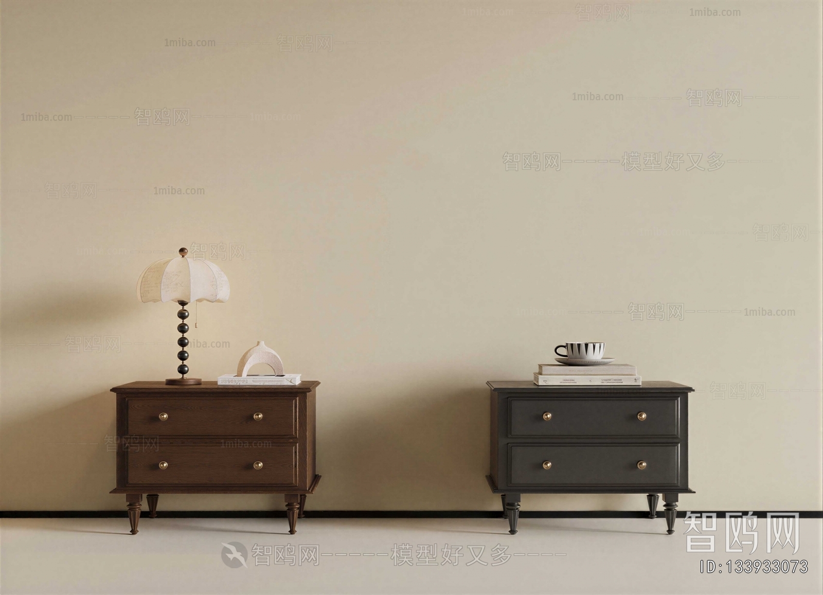 French Style Bedside Cupboard