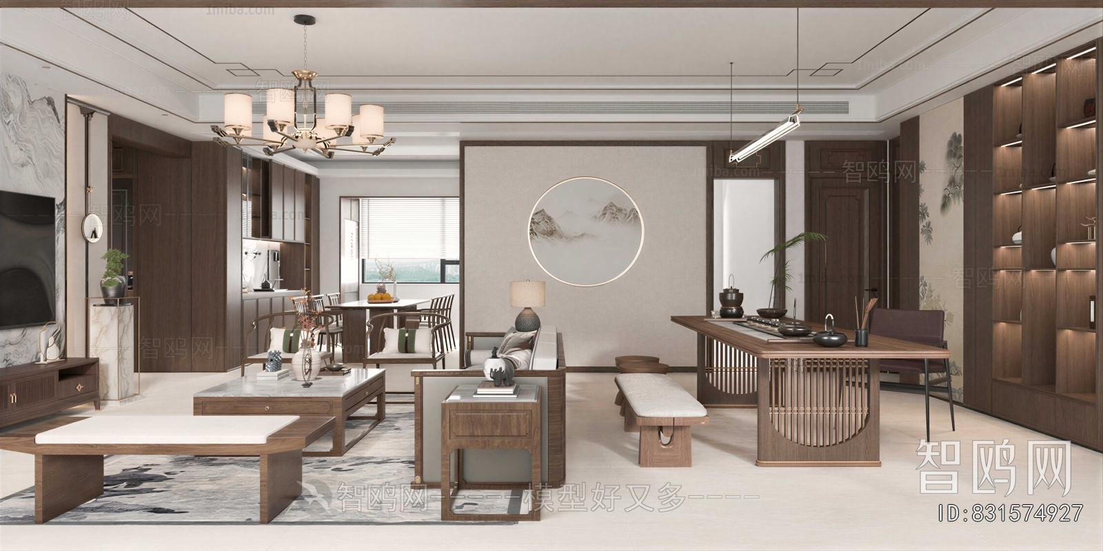 New Chinese Style A Living Room