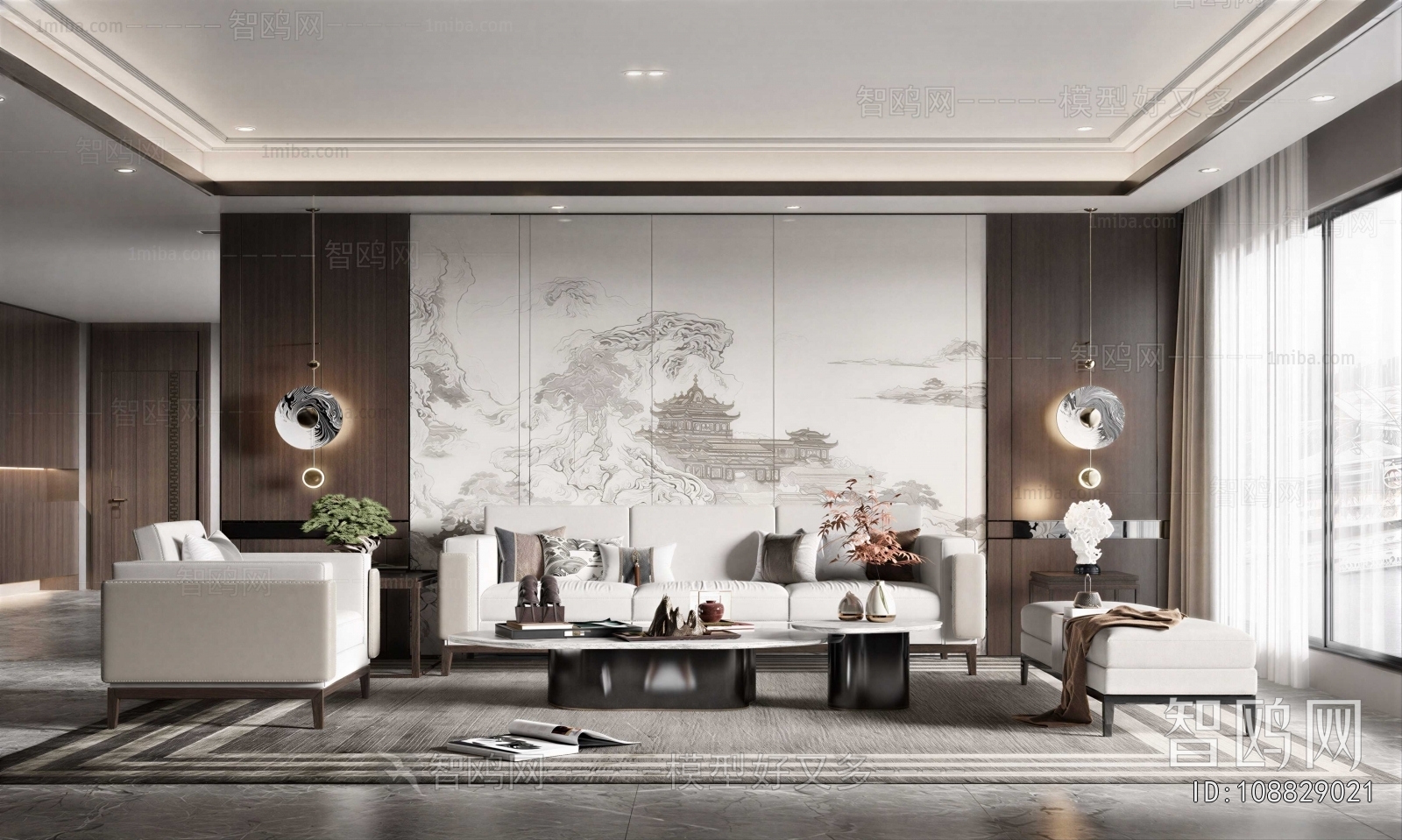 New Chinese Style A Living Room