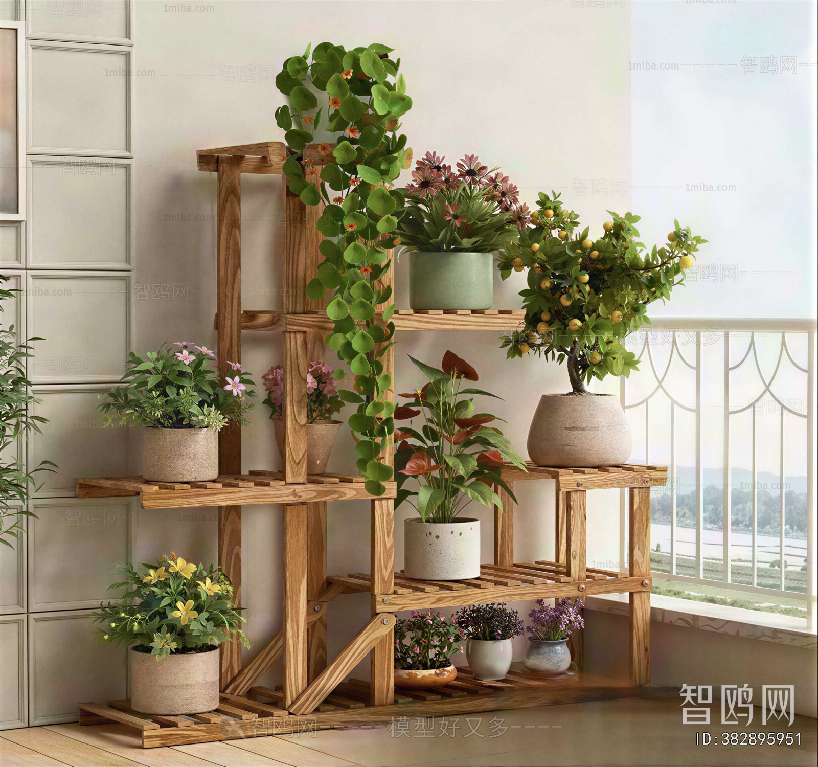 Modern Potted Green Plant