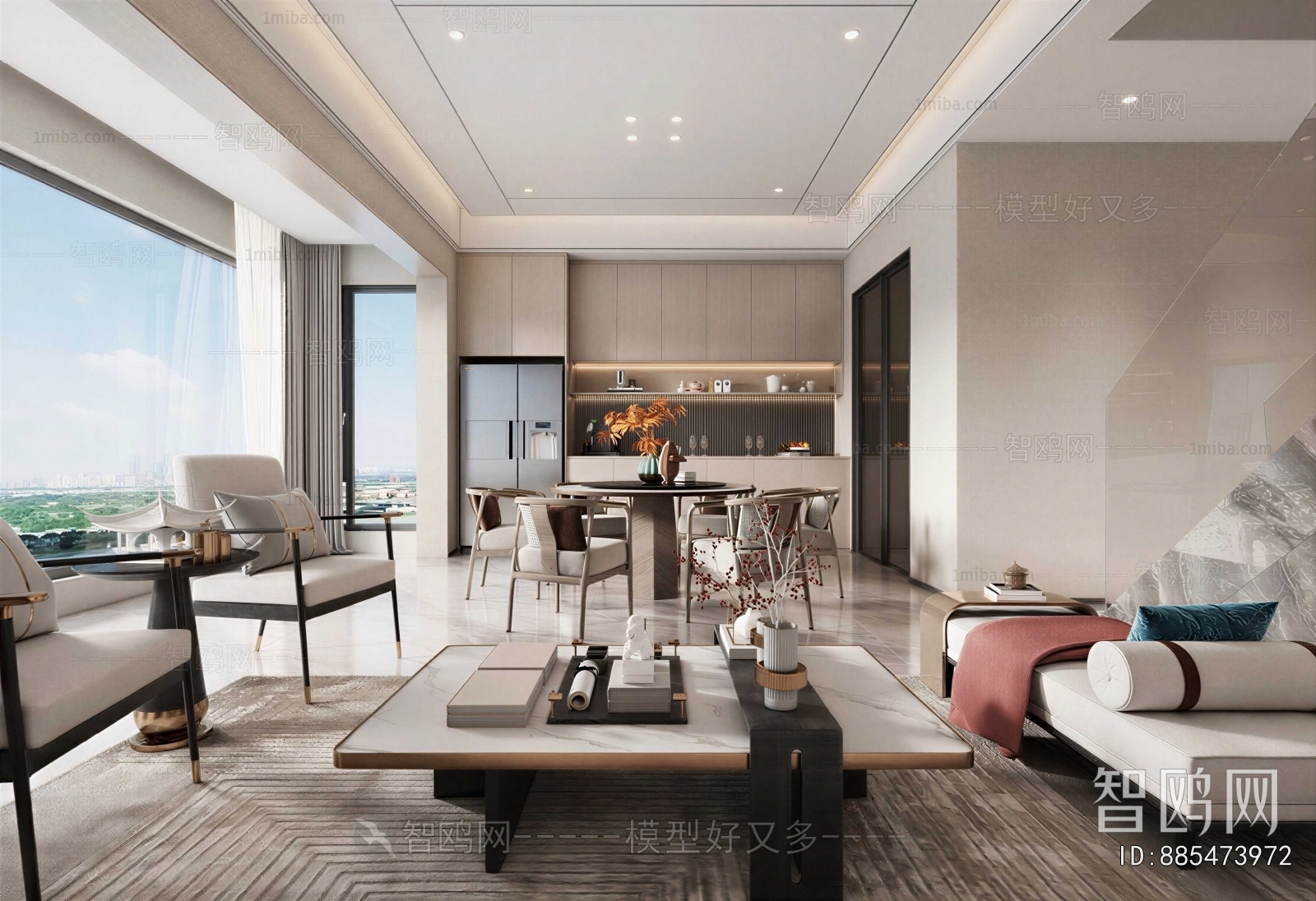 New Chinese Style A Living Room