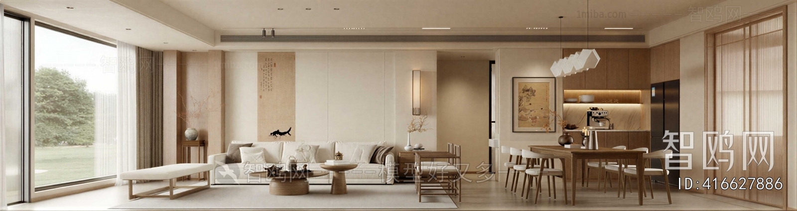 New Chinese Style A Living Room