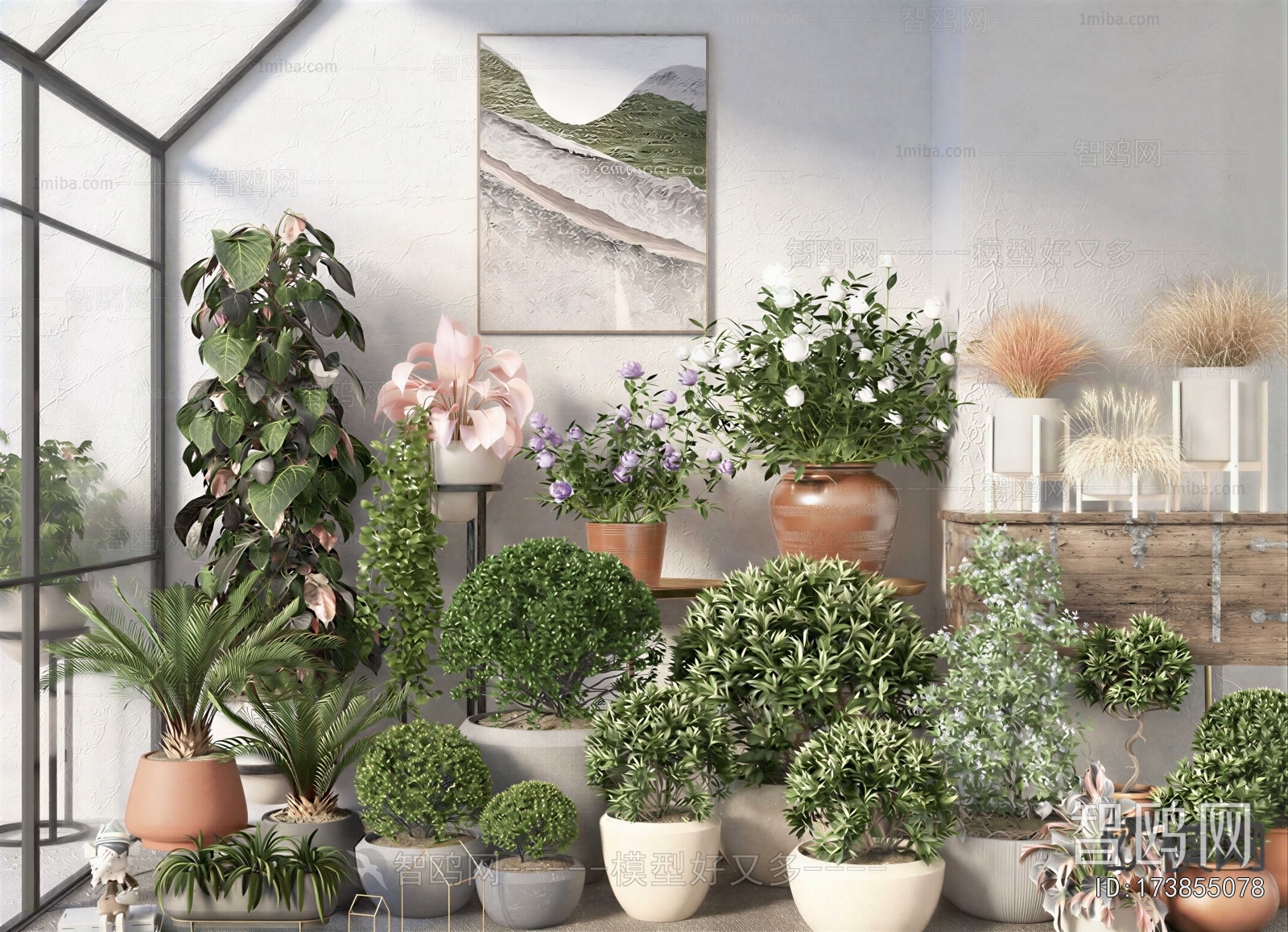 Modern Ground Green Plant Potted Plants