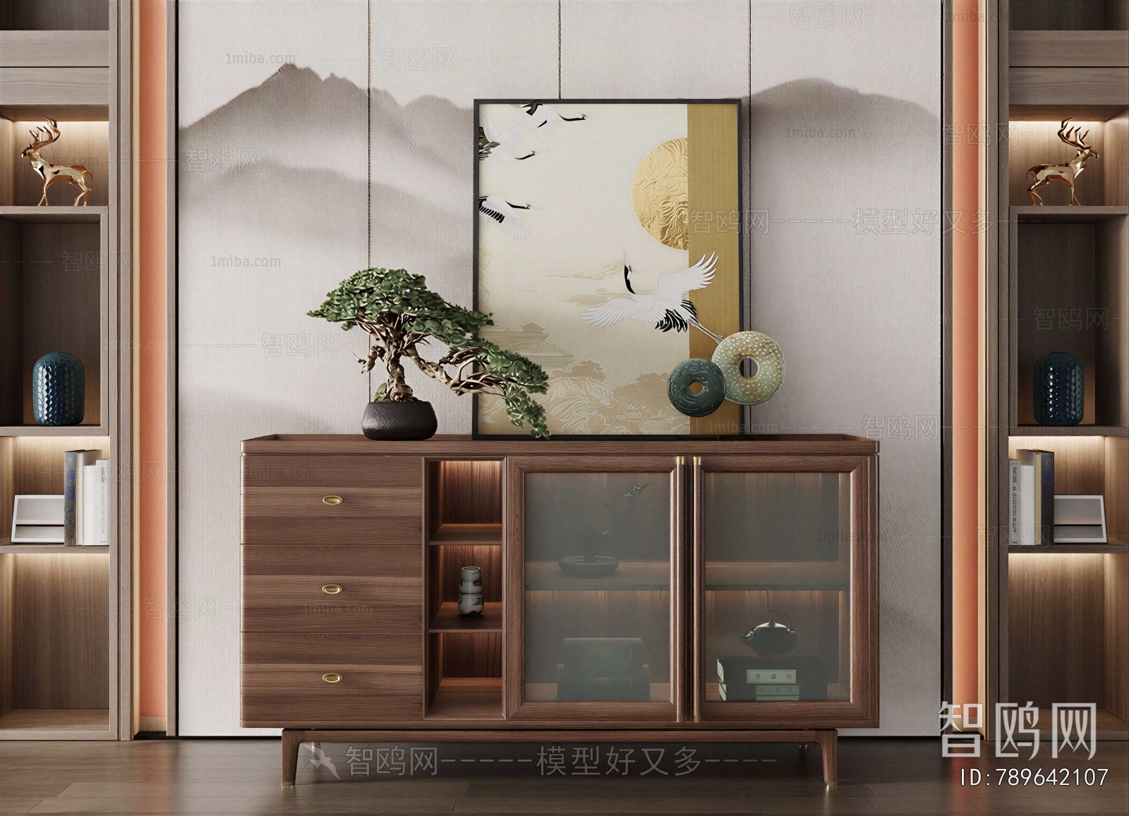 New Chinese Style Entrance Cabinet