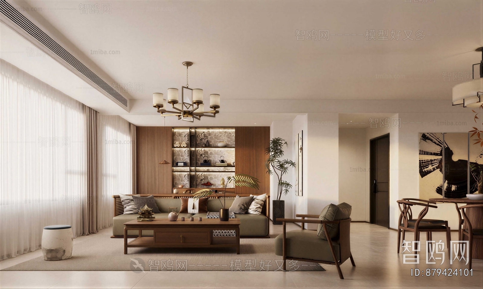 New Chinese Style A Living Room