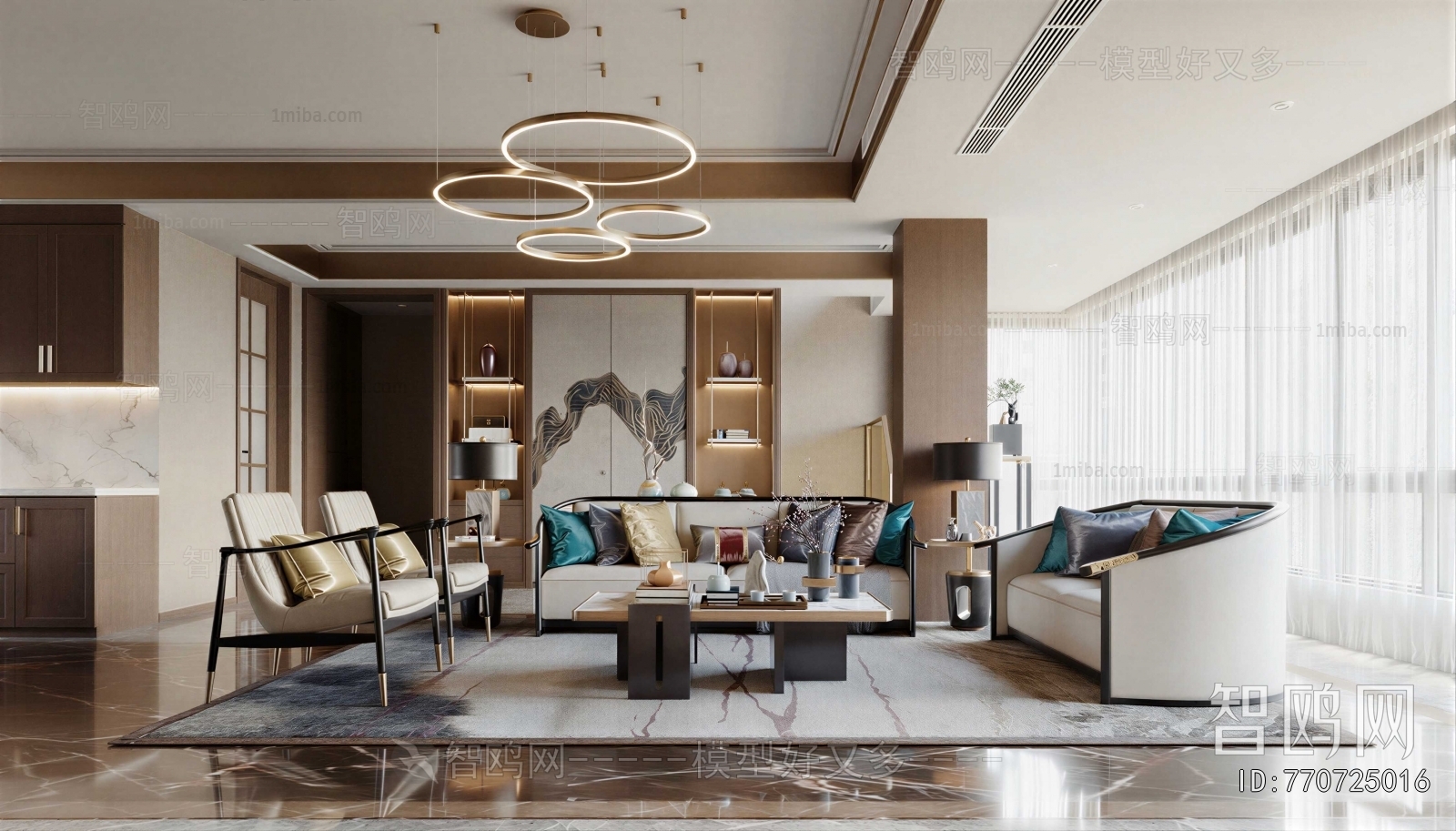 New Chinese Style A Living Room