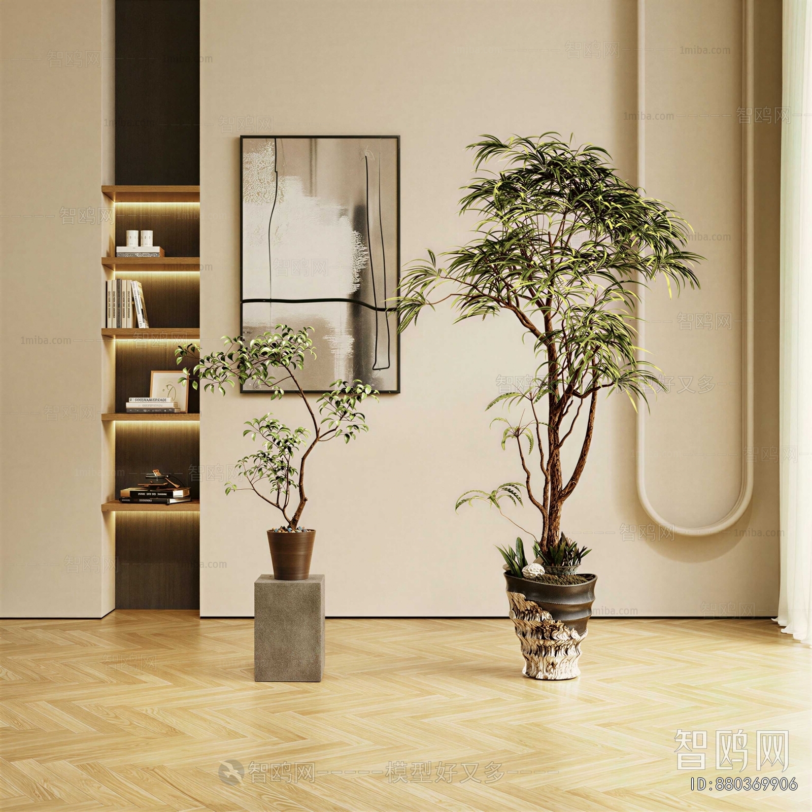 Modern Ground Green Plant Potted Plants