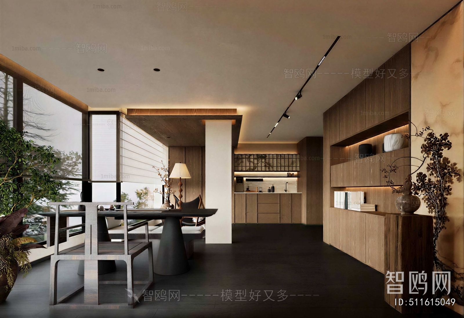 Wabi-sabi Style Study Space