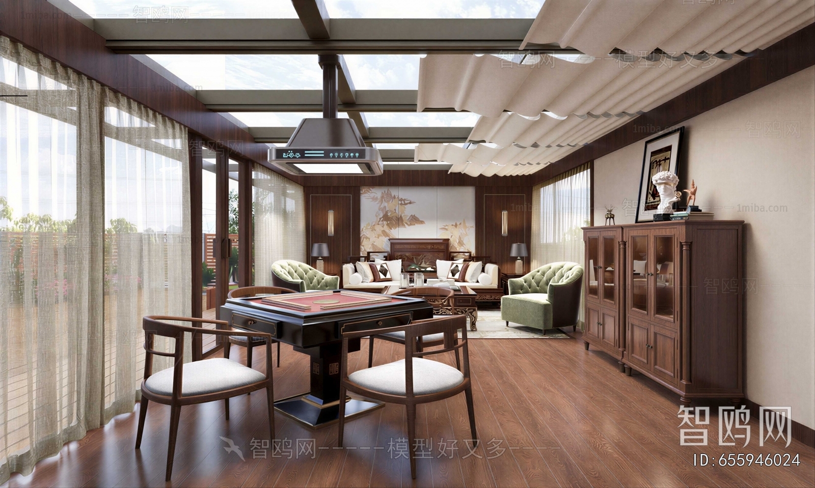 New Chinese Style Chess And Card Room