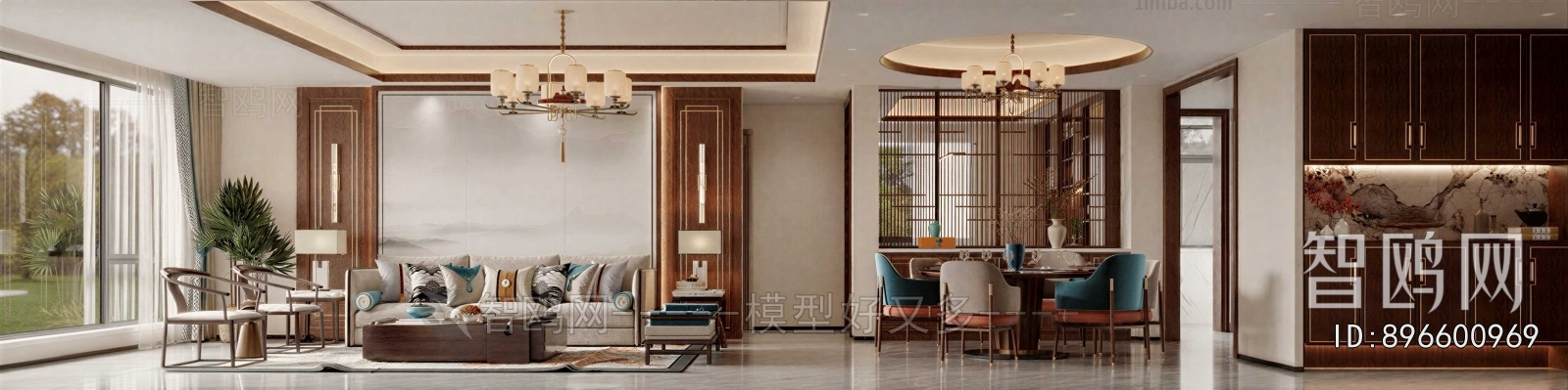 New Chinese Style A Living Room