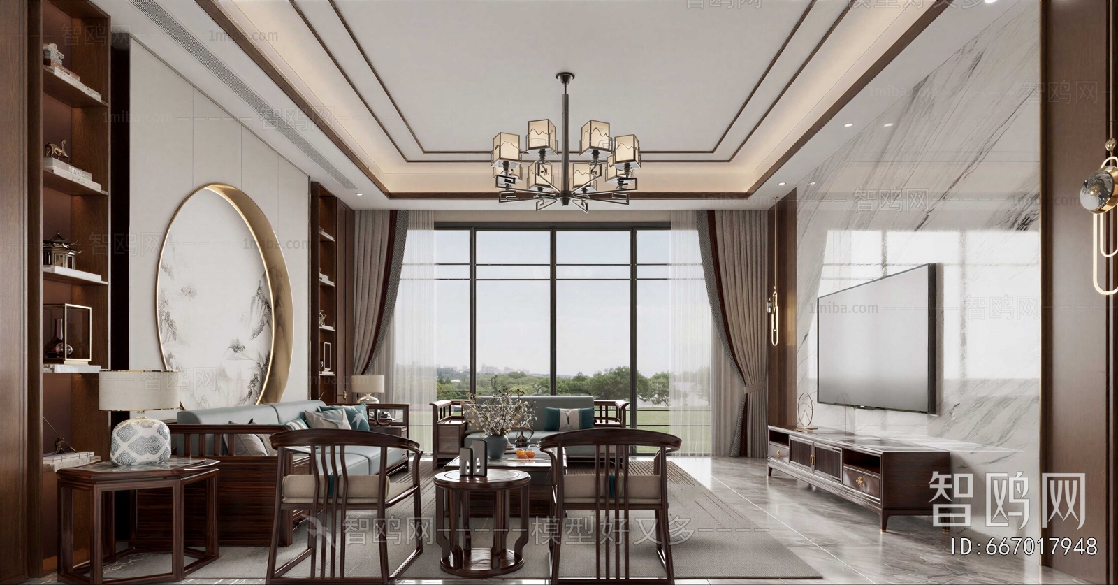 New Chinese Style A Living Room