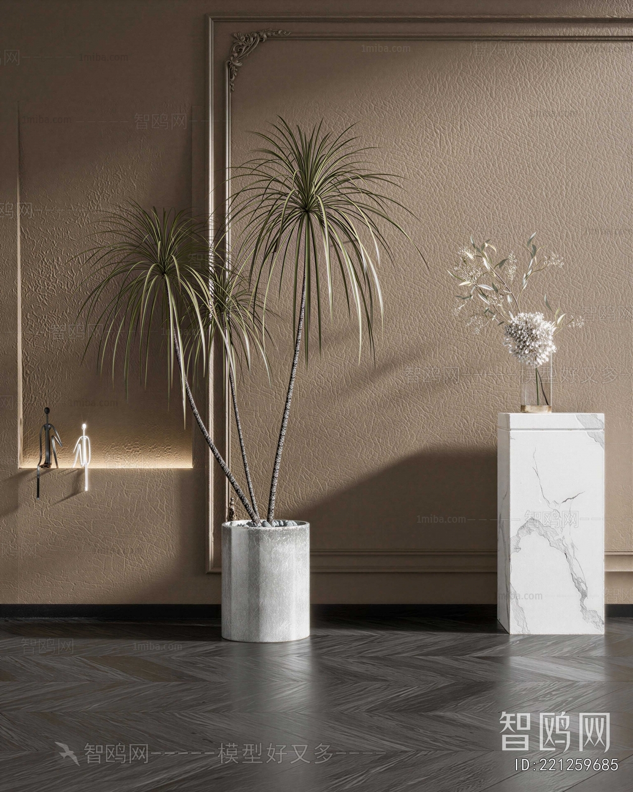 Modern Ground Green Plant Potted Plants