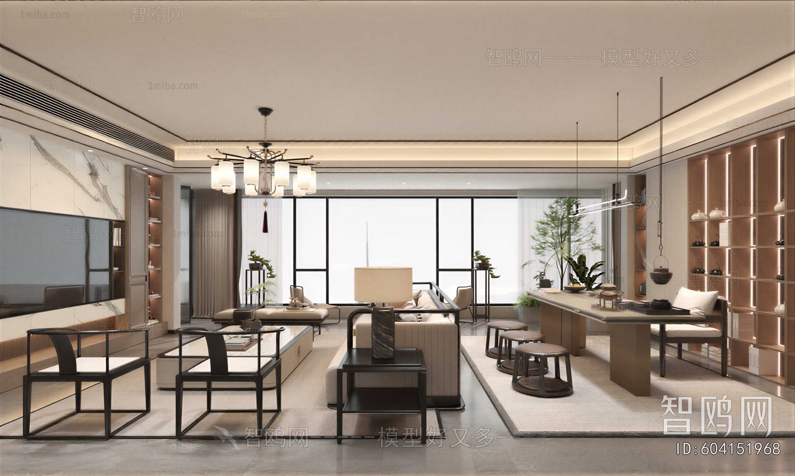 New Chinese Style A Living Room