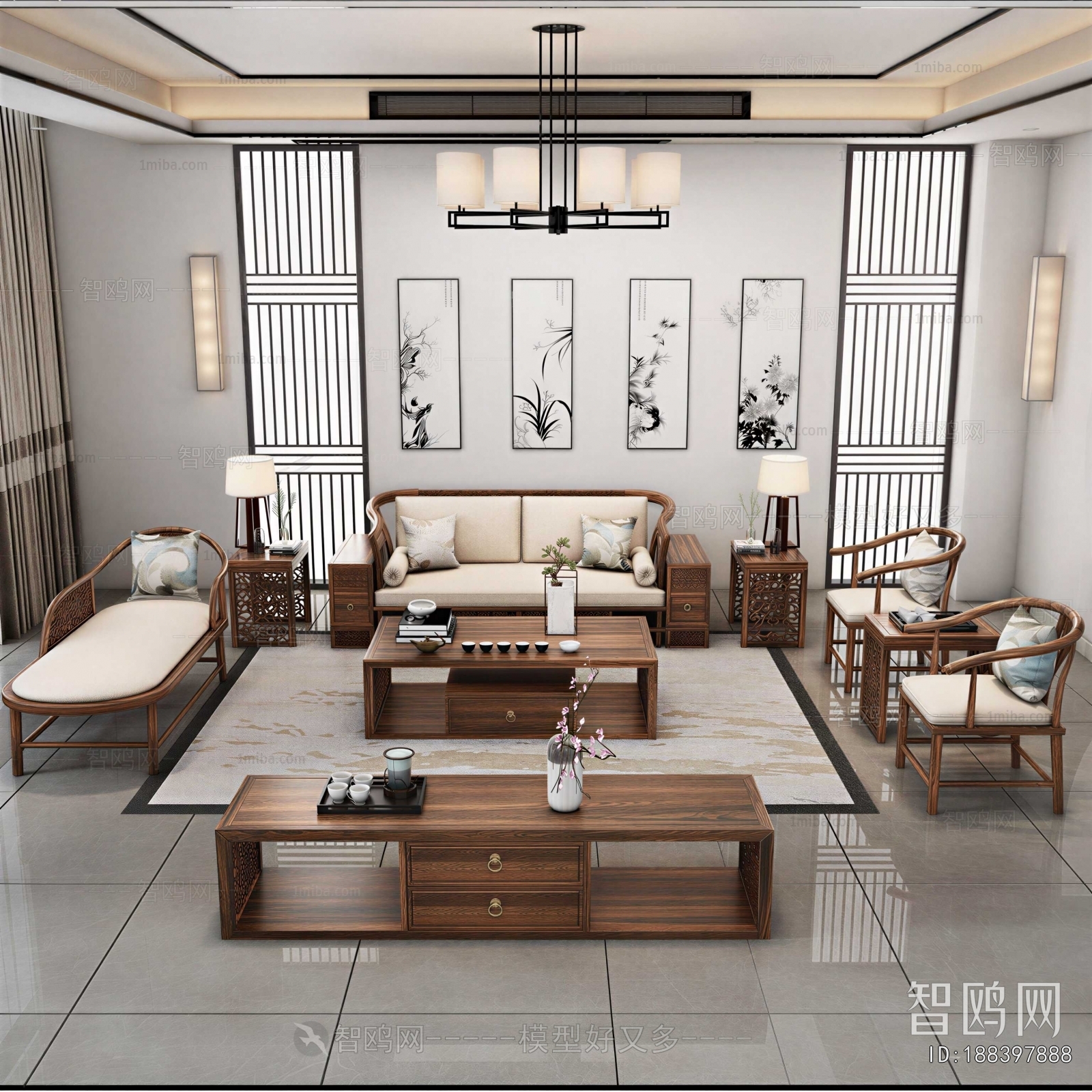 New Chinese Style A Living Room
