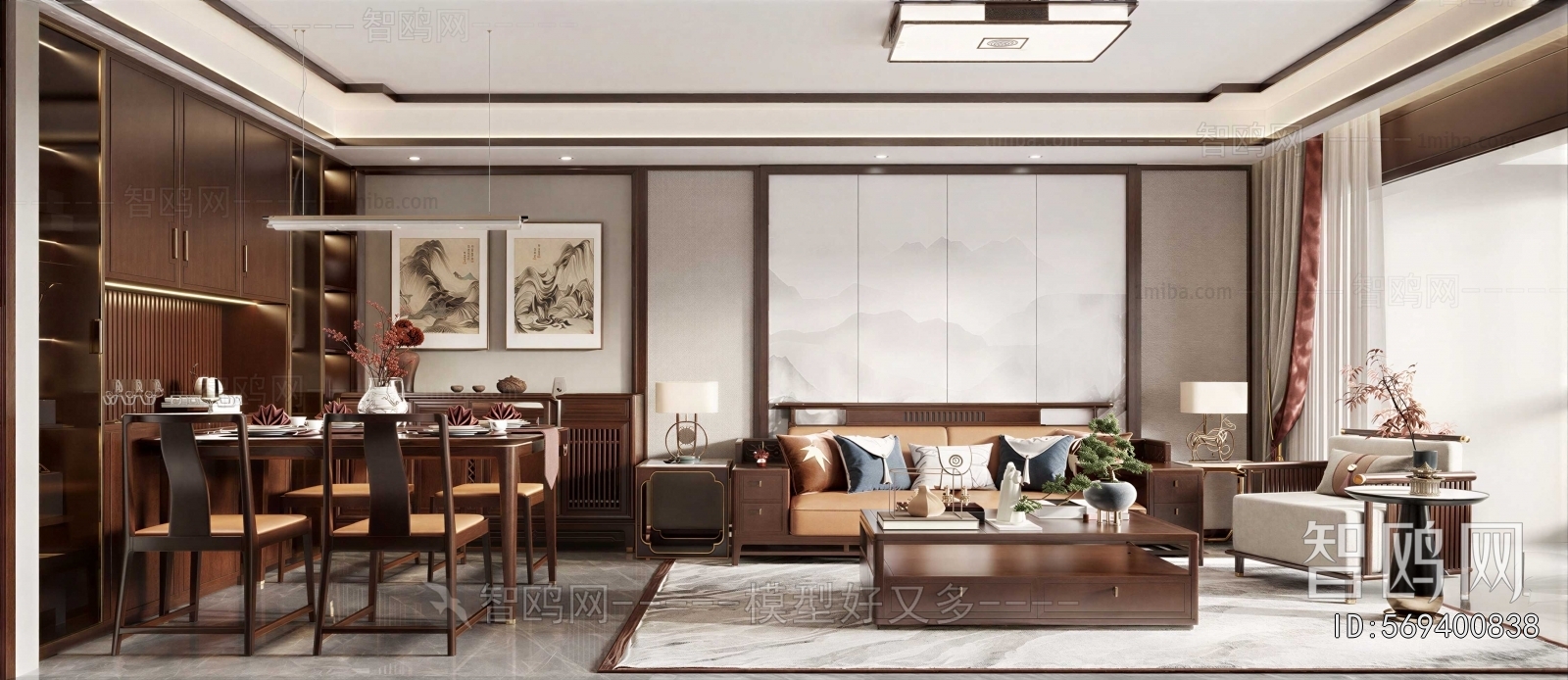 New Chinese Style A Living Room