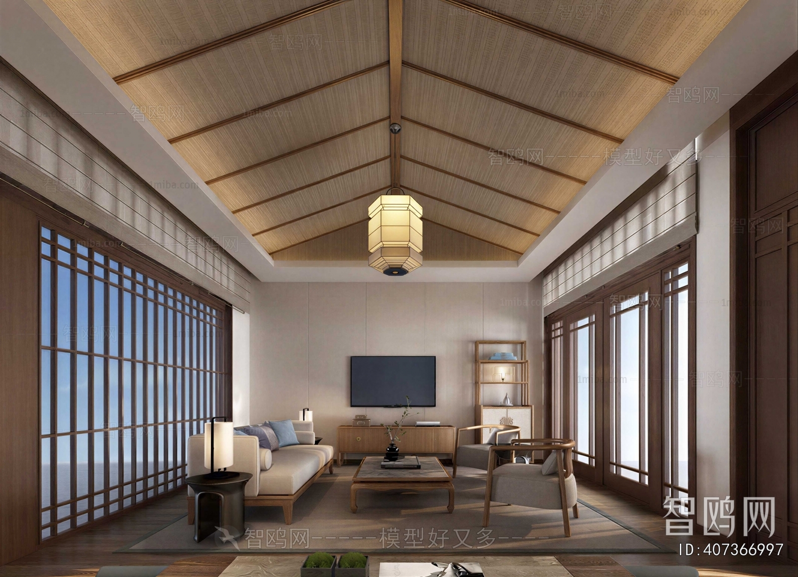 New Chinese Style A Living Room