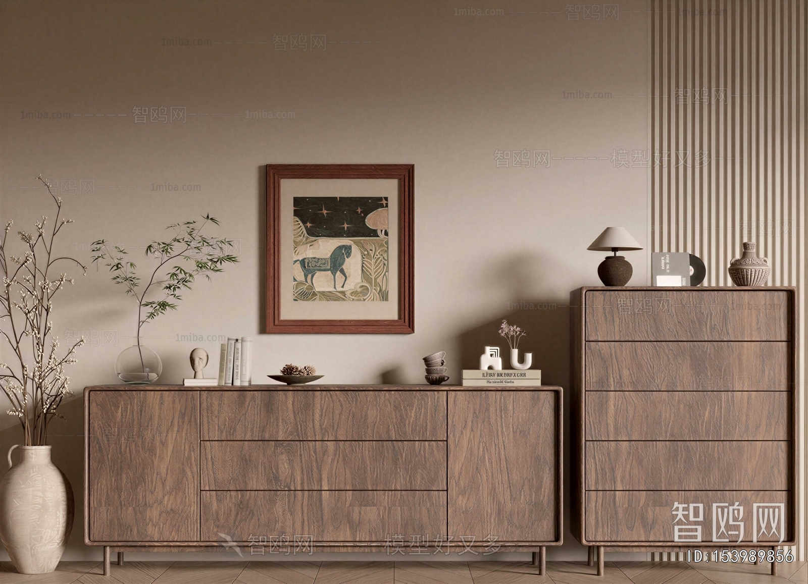 Wabi-sabi Style Side Cabinet