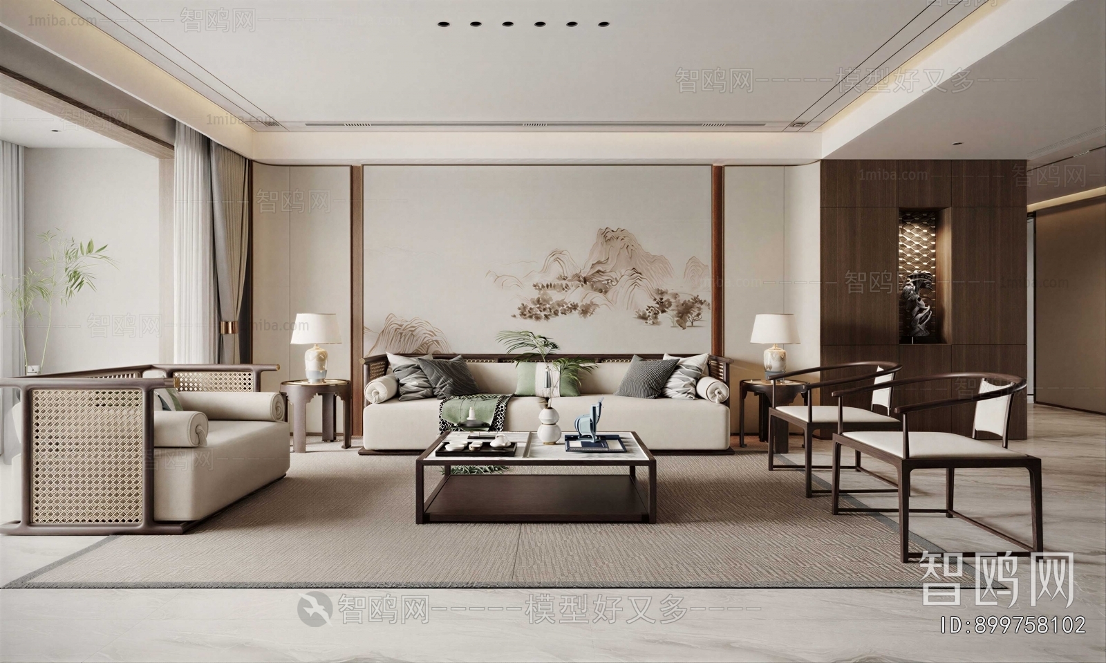 New Chinese Style A Living Room