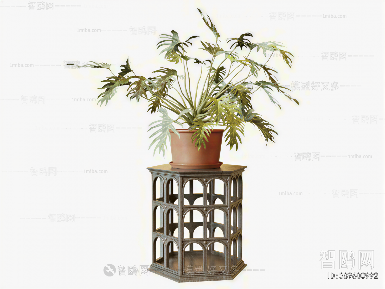 Modern Potted Green Plant