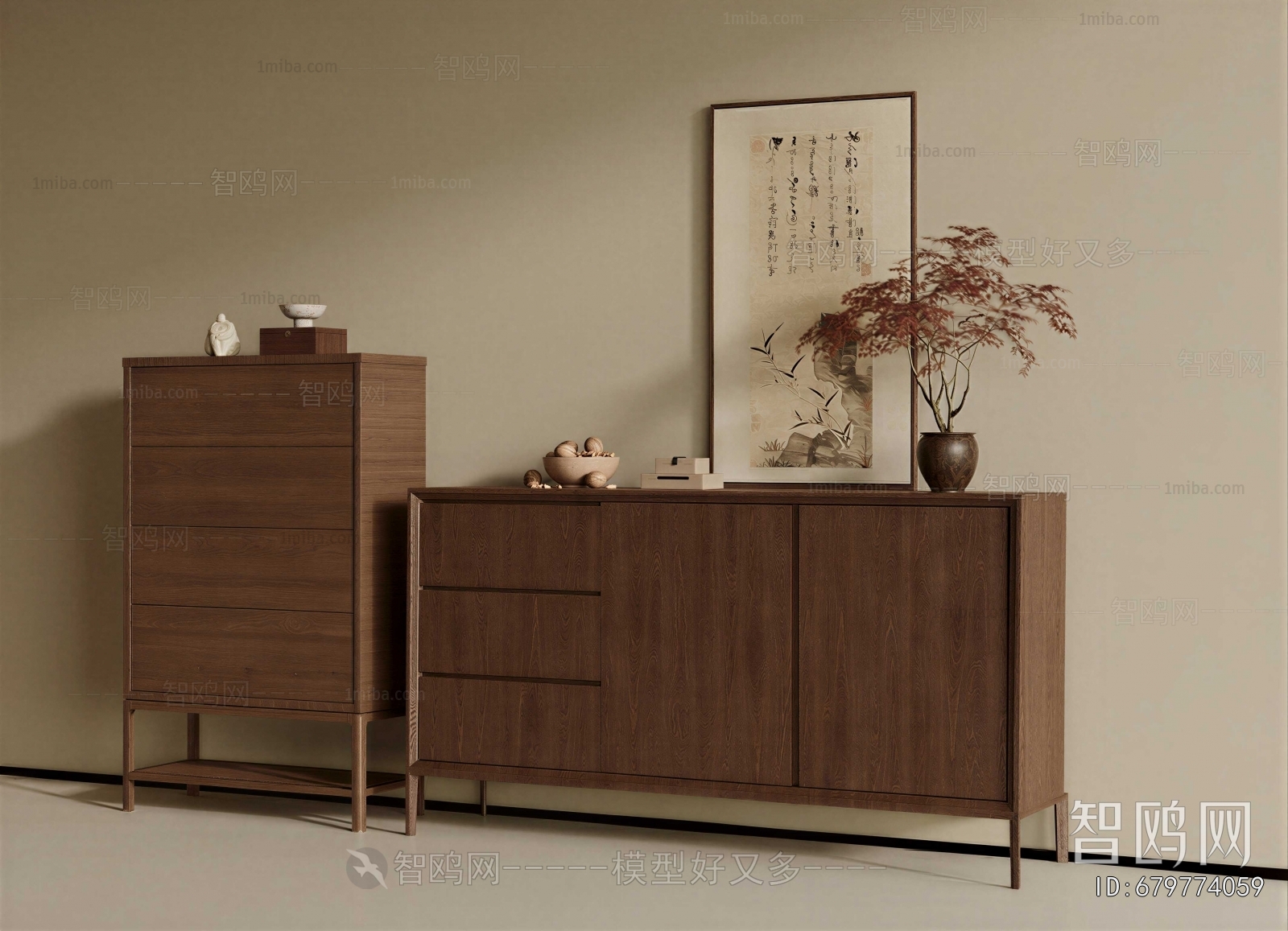 New Chinese Style Side Cabinet