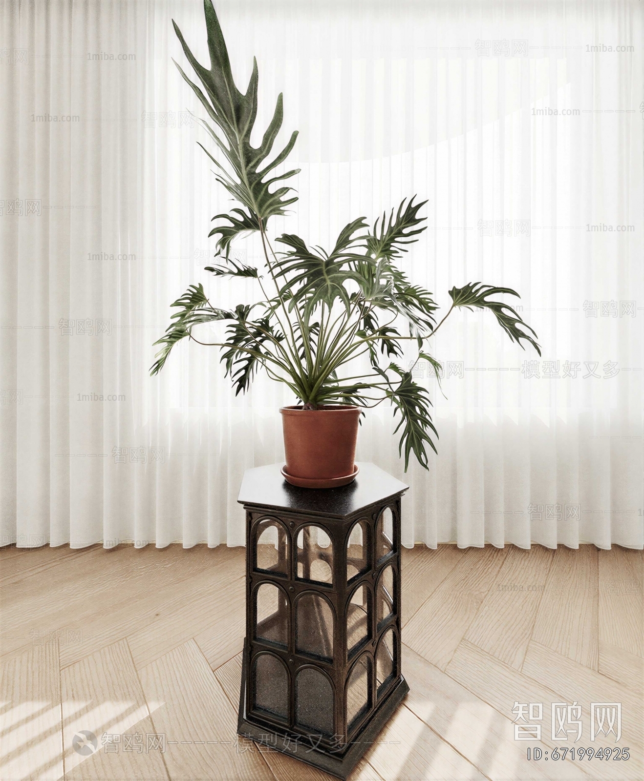 Modern Potted Green Plant
