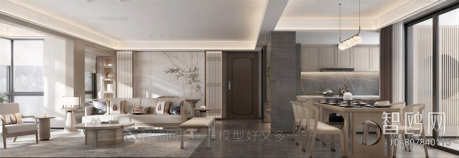 New Chinese Style A Living Room