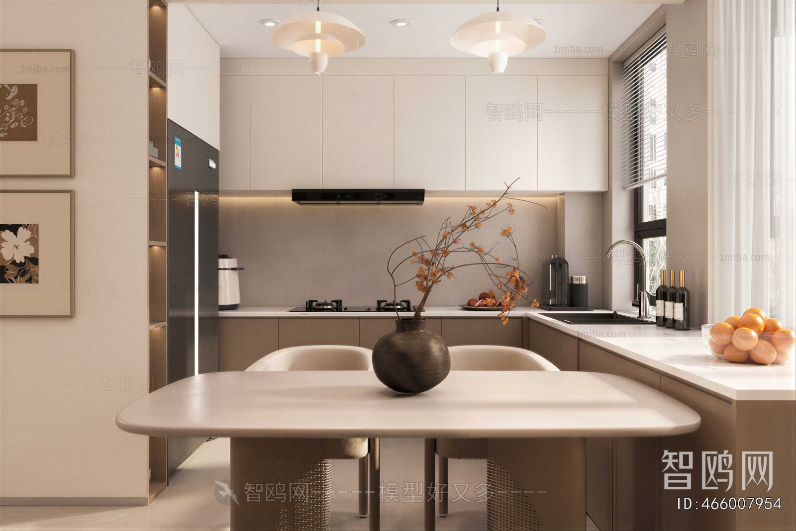 Wabi-sabi Style Open Kitchen