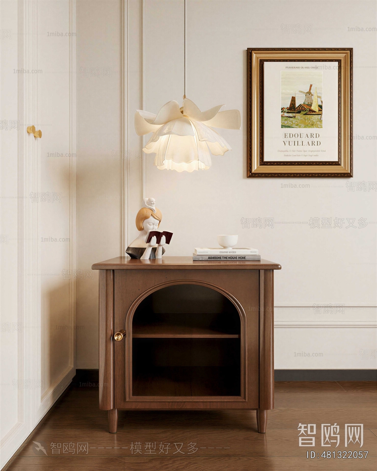 French Style Bedside Cupboard