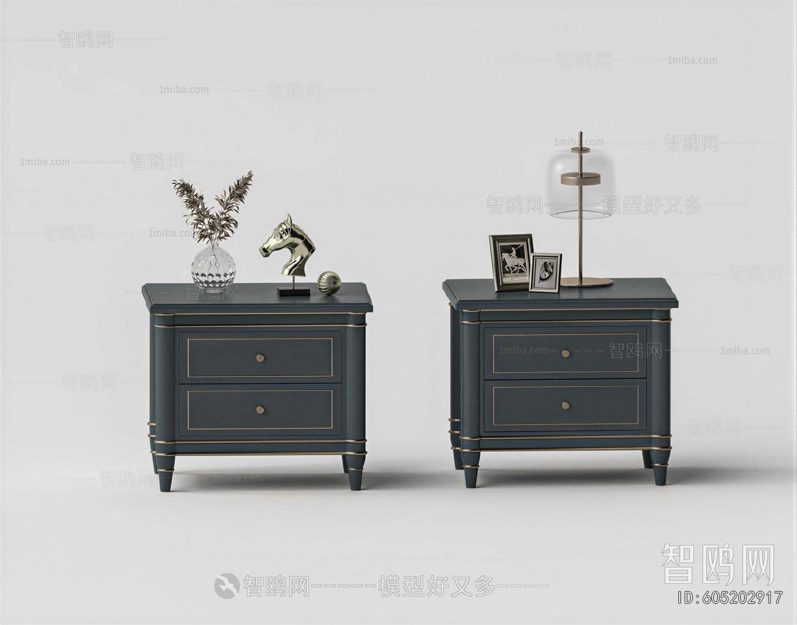 French Style Bedside Cupboard