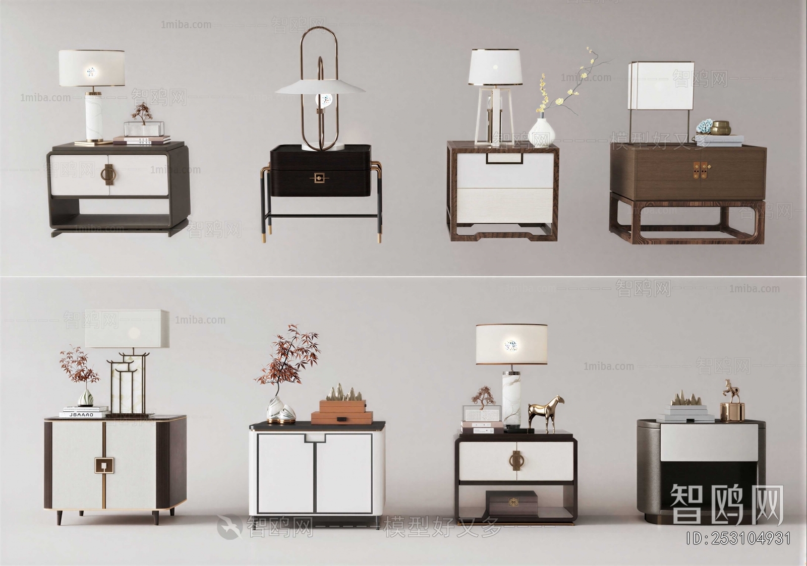 New Chinese Style Bedside Cupboard