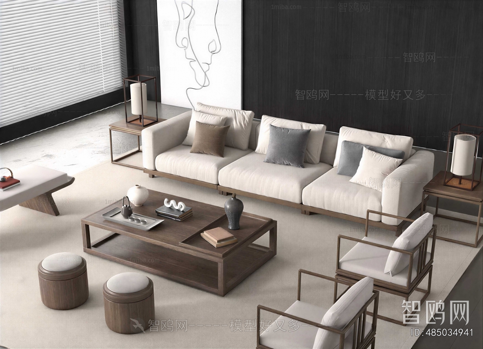 New Chinese Style Sofa Combination