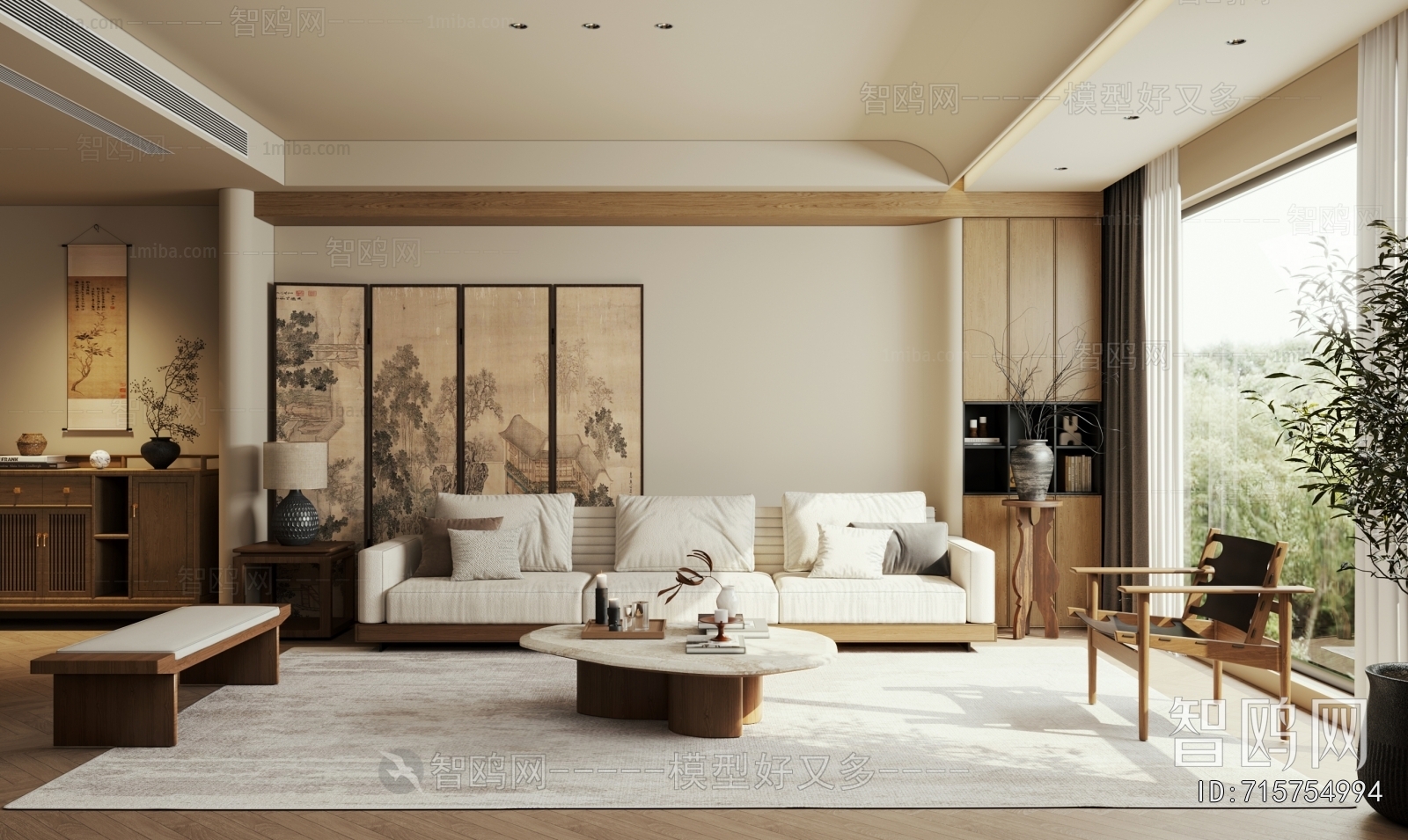 New Chinese Style A Living Room