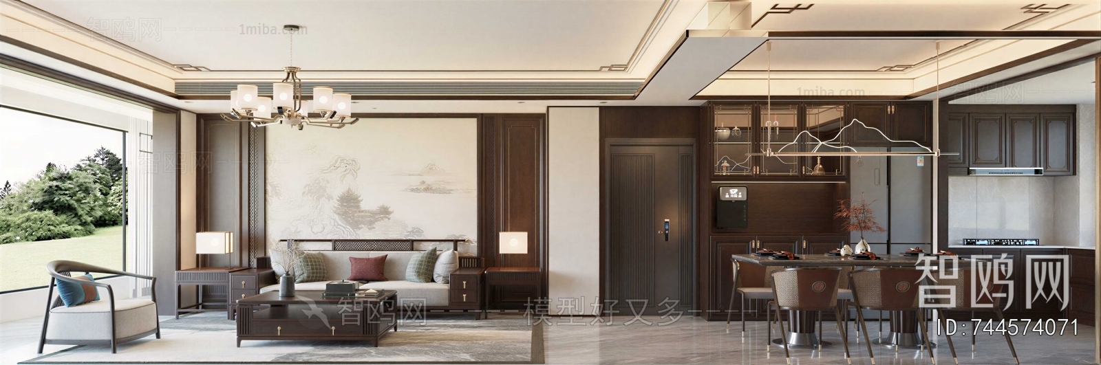 New Chinese Style A Living Room