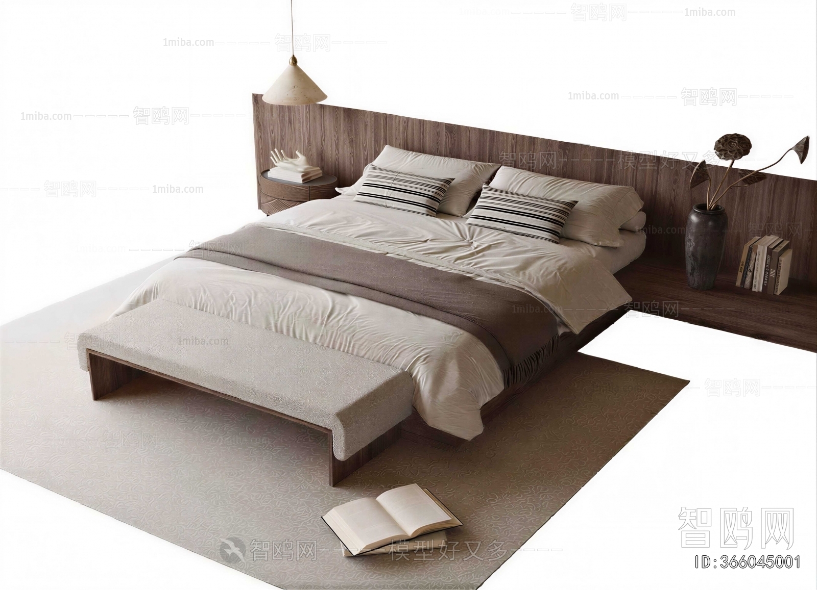 Wabi-sabi Style Double Bed