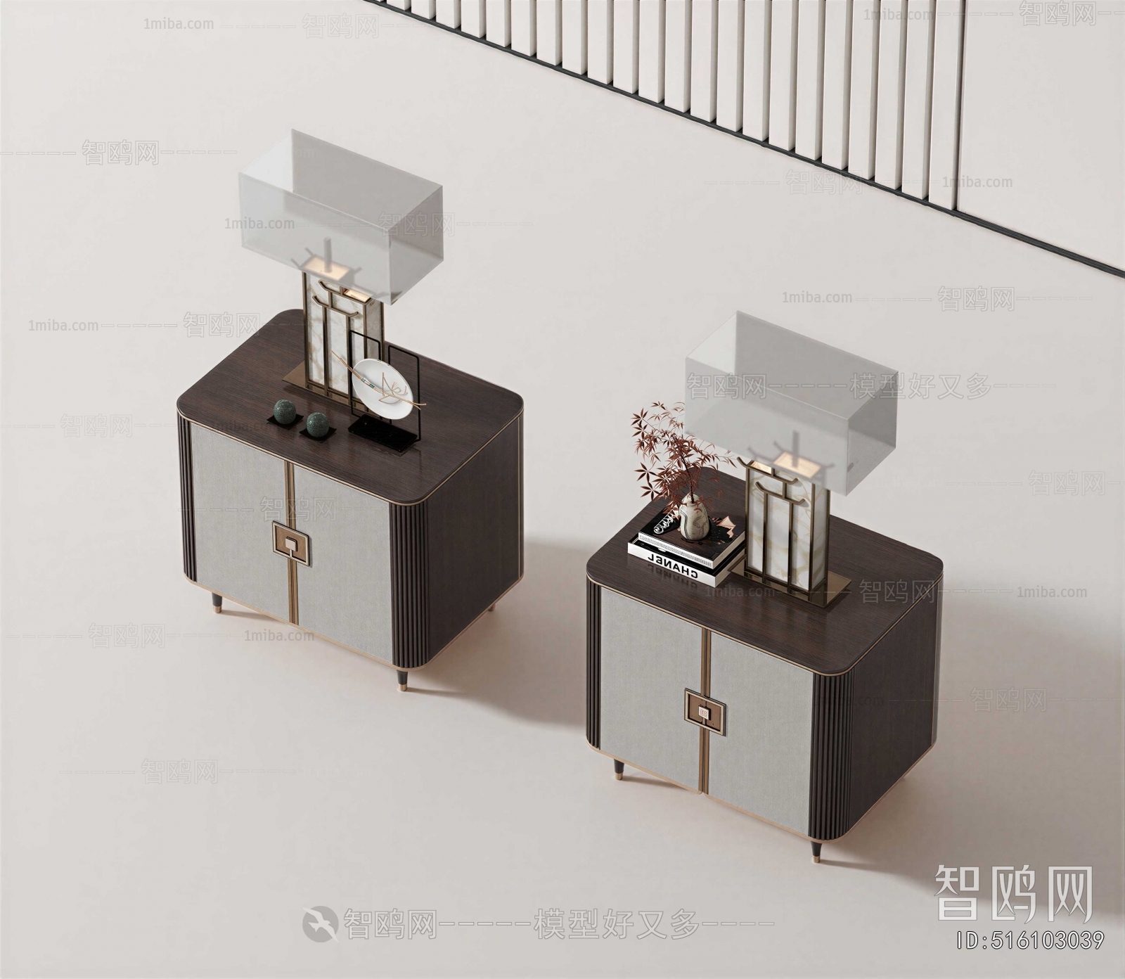 New Chinese Style Bedside Cupboard