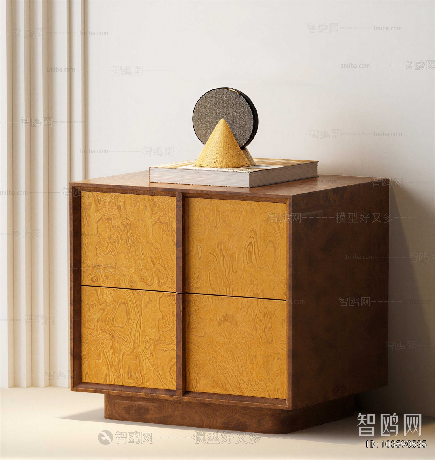 Wabi-sabi Style Bedside Cupboard