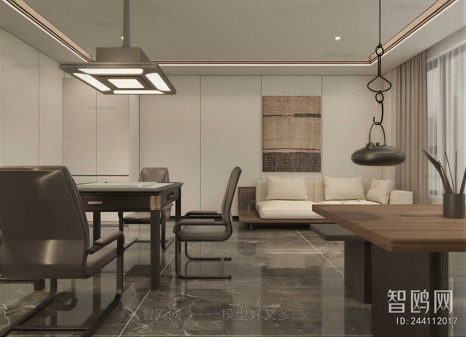 Wabi-sabi Style Chess And Card Room