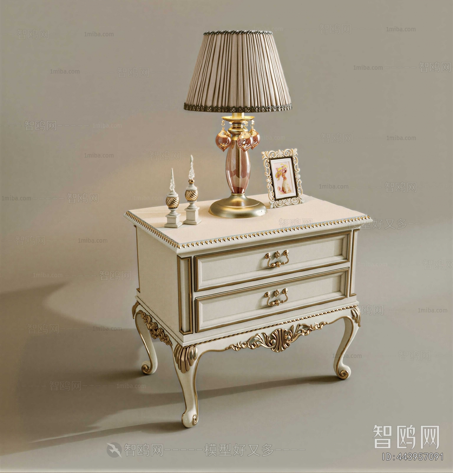 European Style Bedside Cupboard