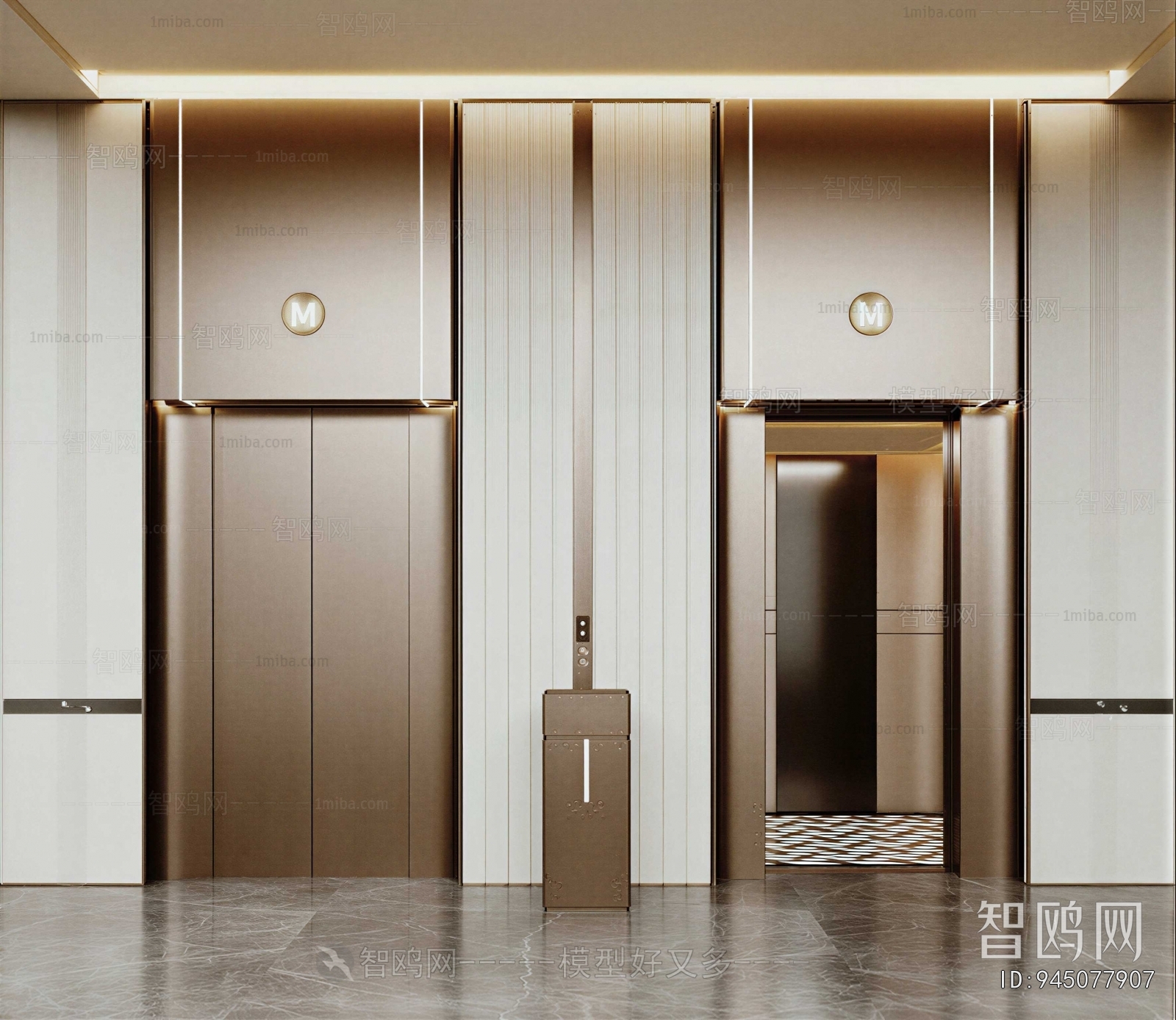 Modern Office Elevator Hall