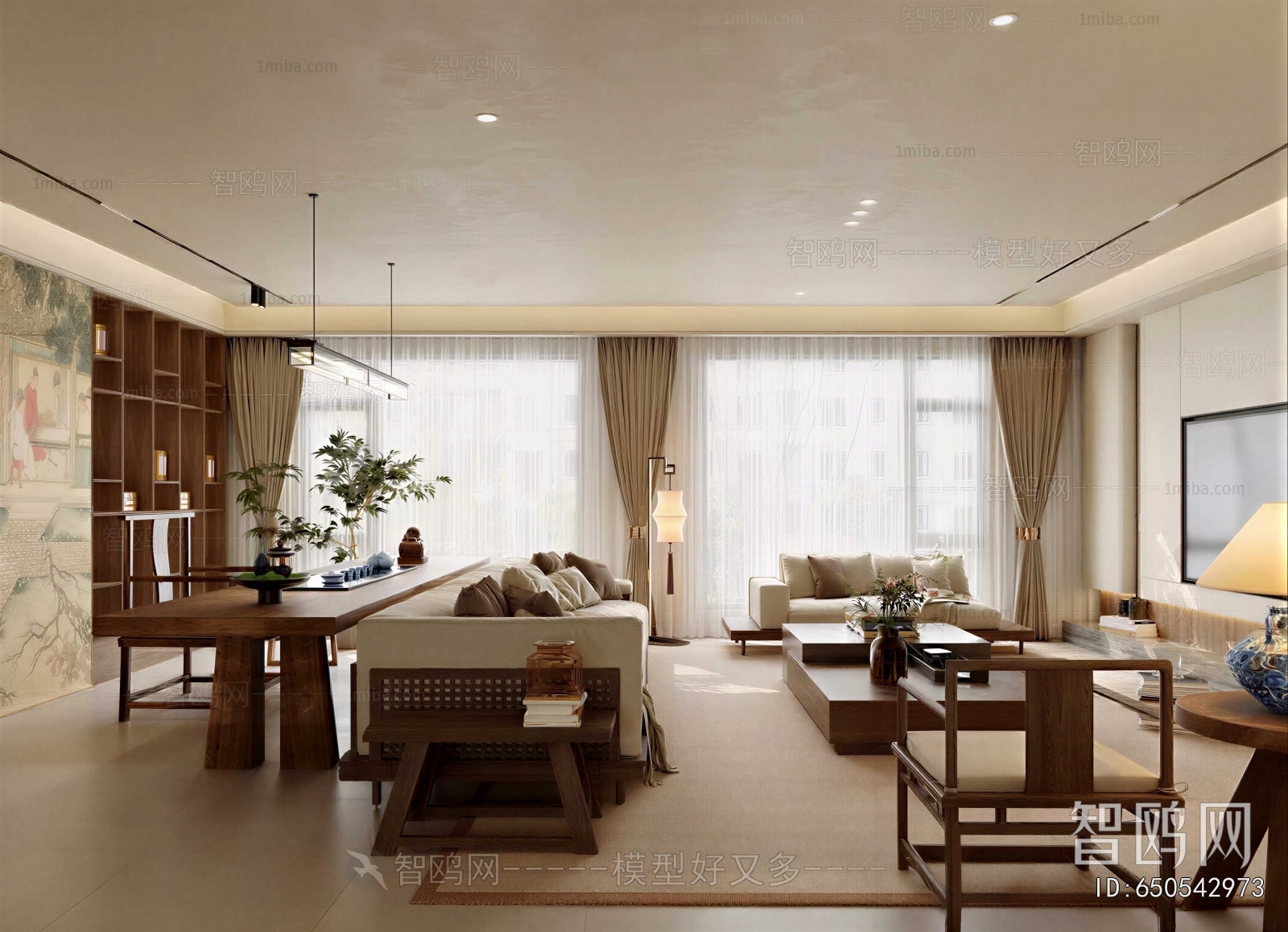 New Chinese Style A Living Room