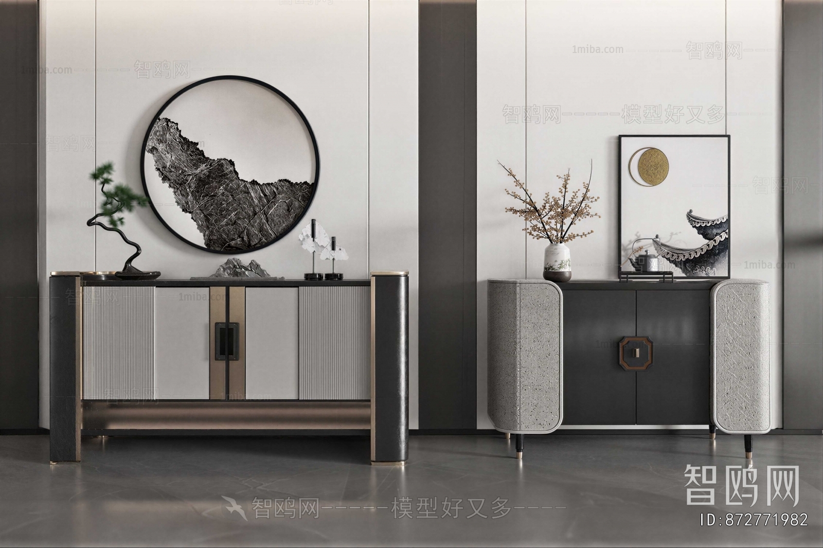 New Chinese Style Entrance Cabinet