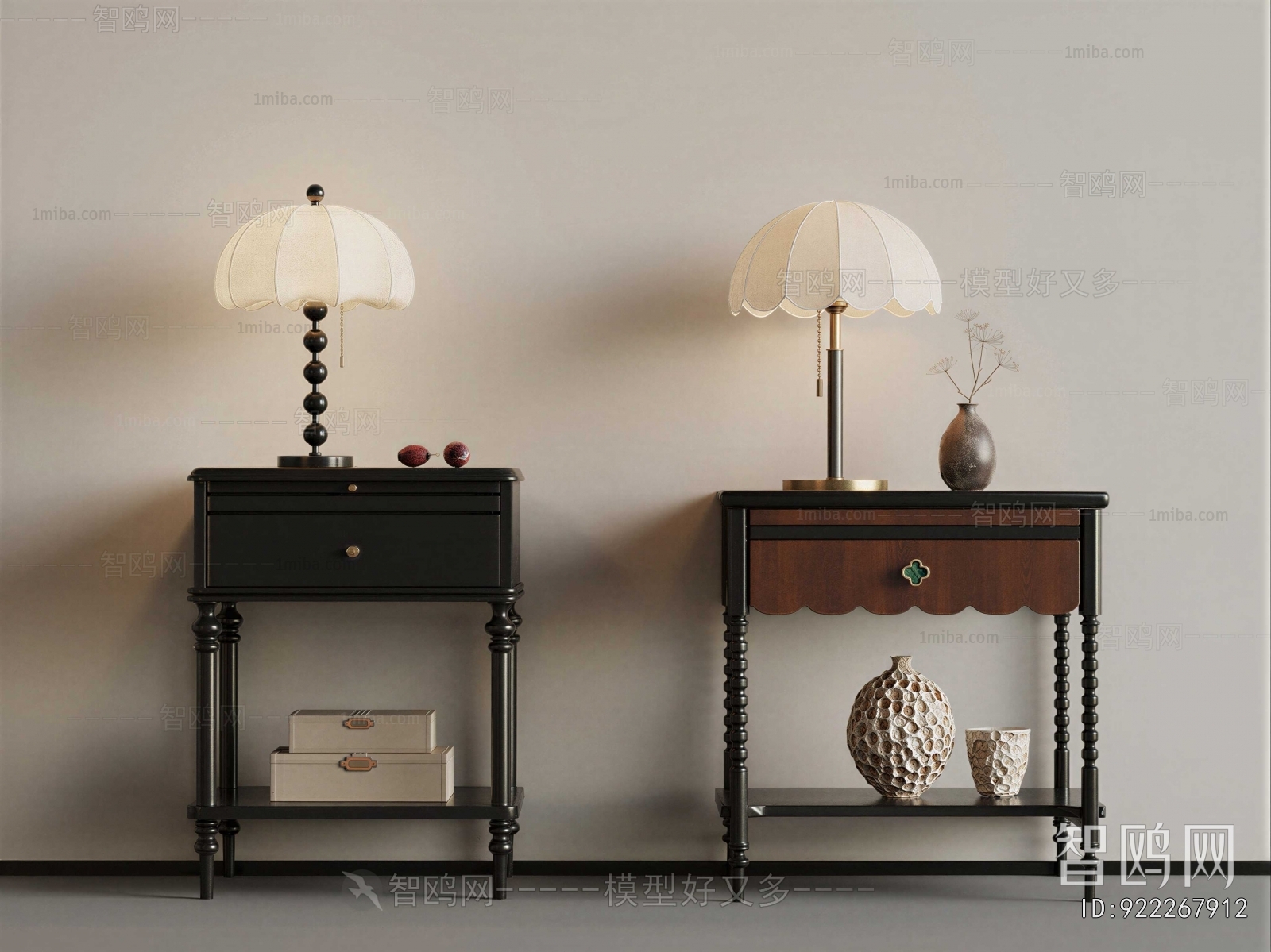 French Style Bedside Cupboard