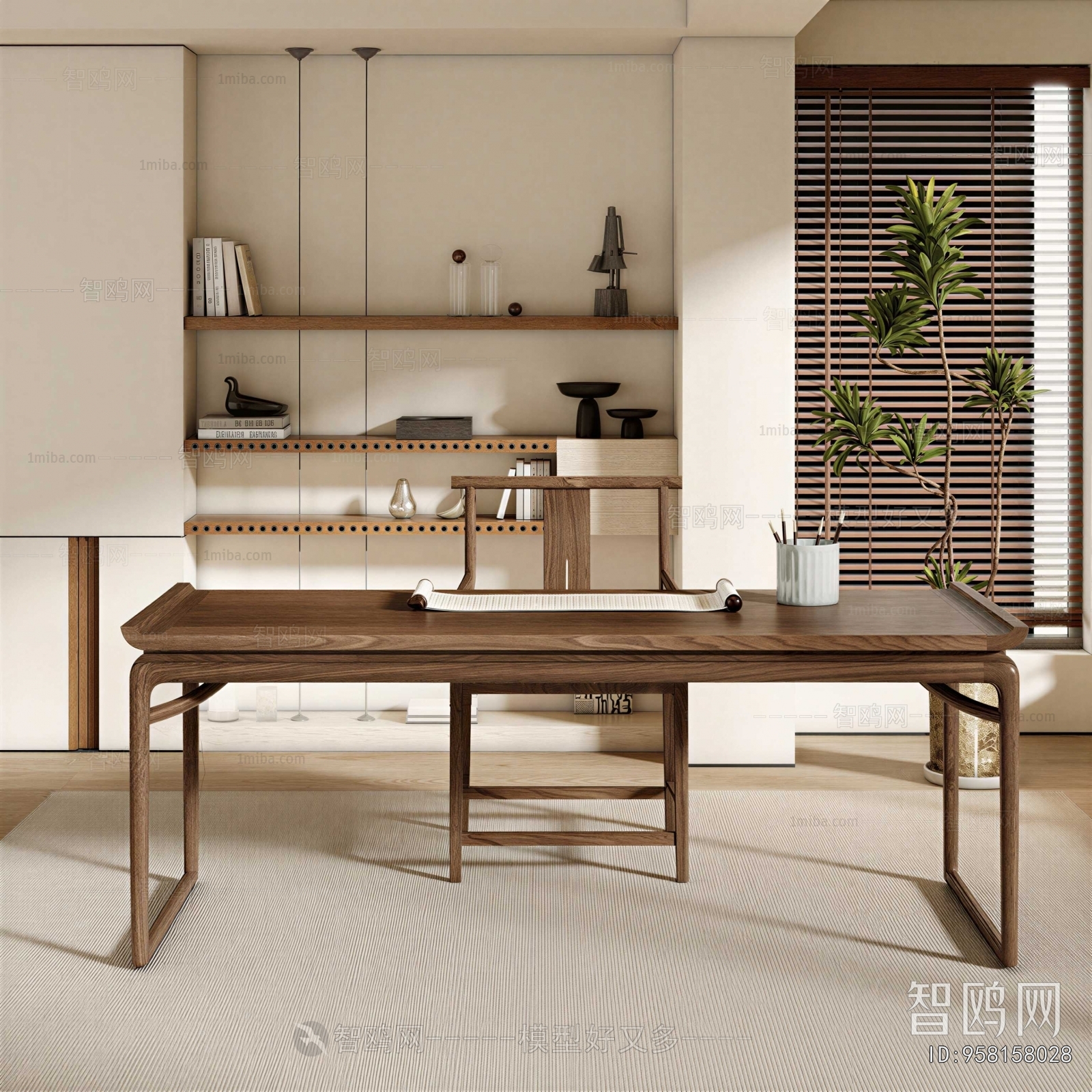 New Chinese Style Study Space