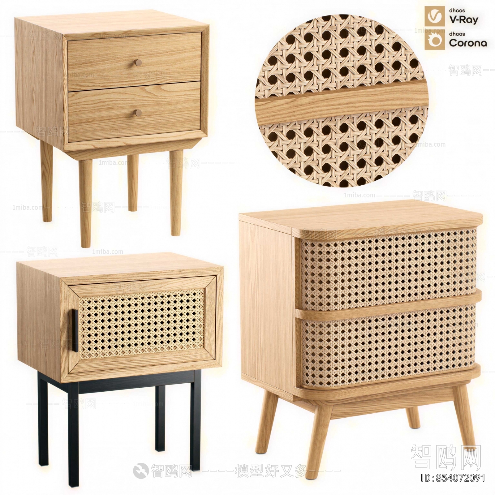 Wabi-sabi Style Bedside Cupboard