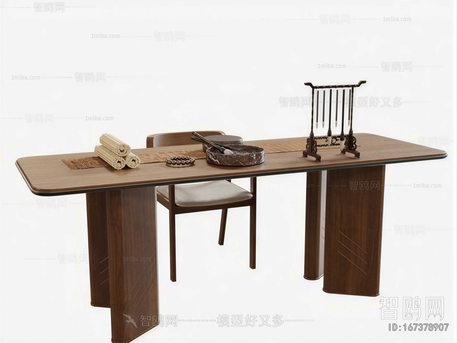 New Chinese Style Computer Desk And Chair