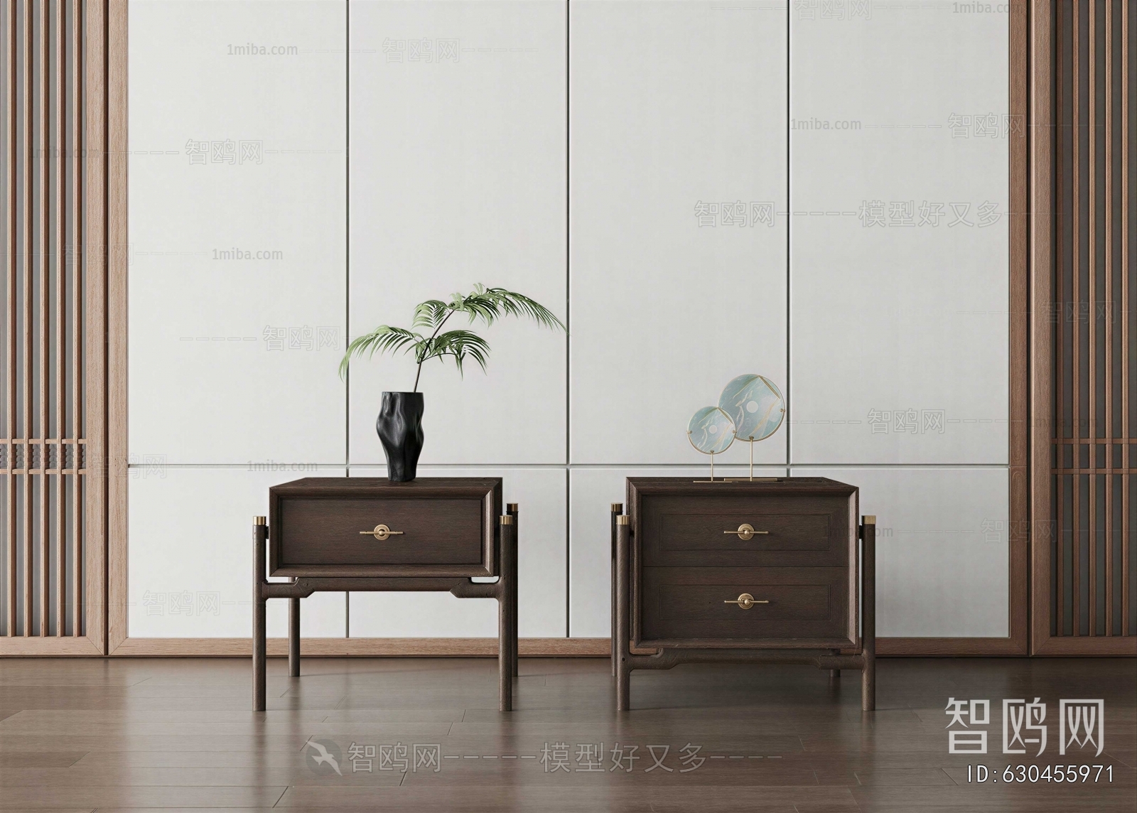 New Chinese Style Bedside Cupboard