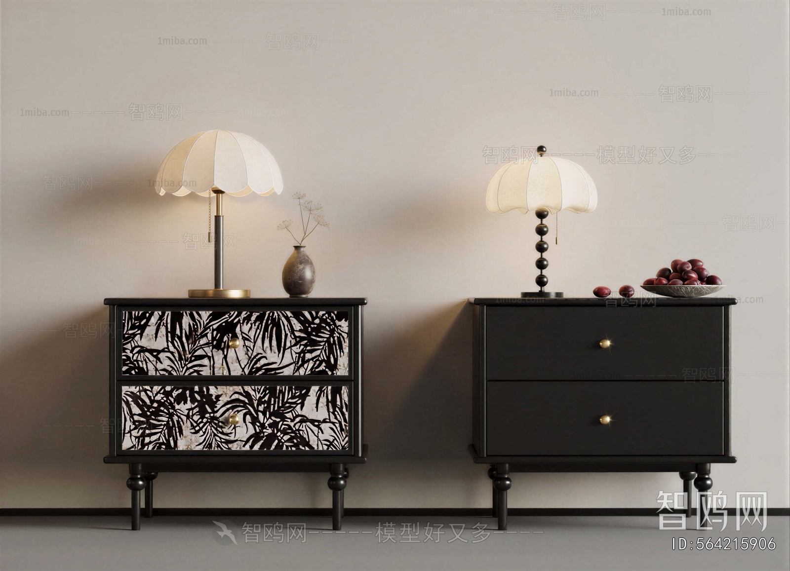 French Style Bedside Cupboard