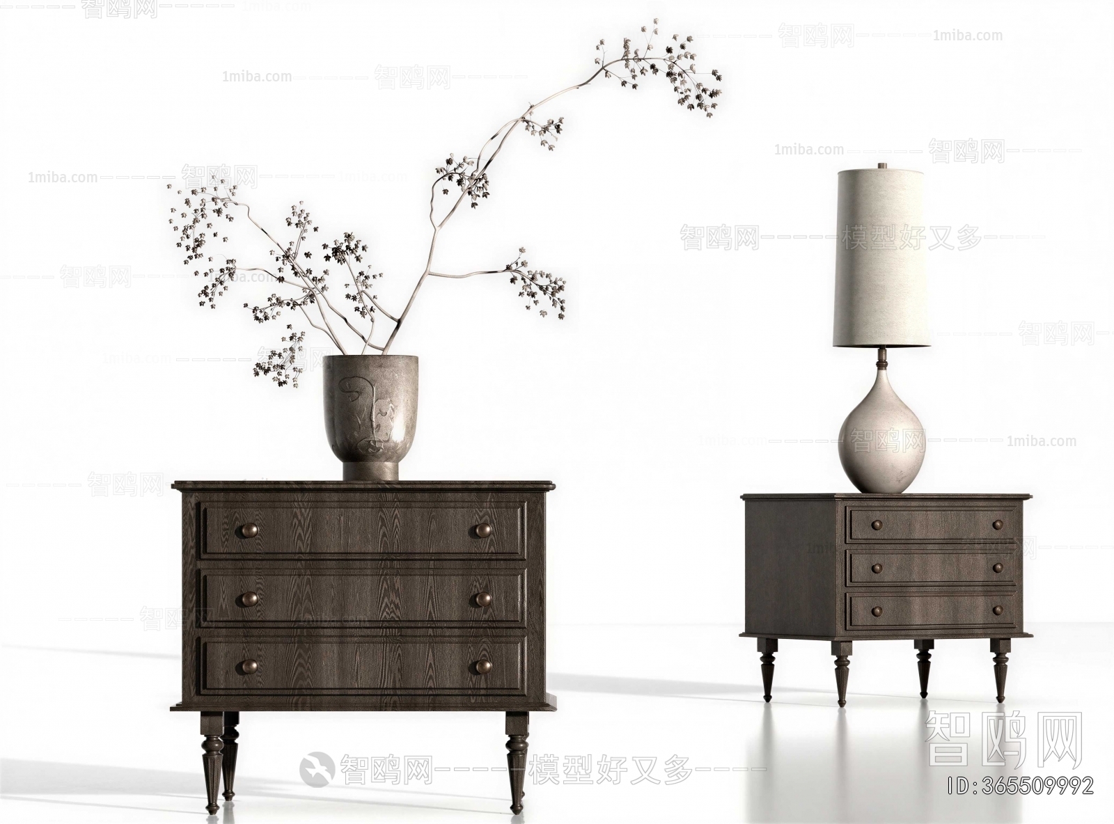 Wabi-sabi Style Bedside Cupboard